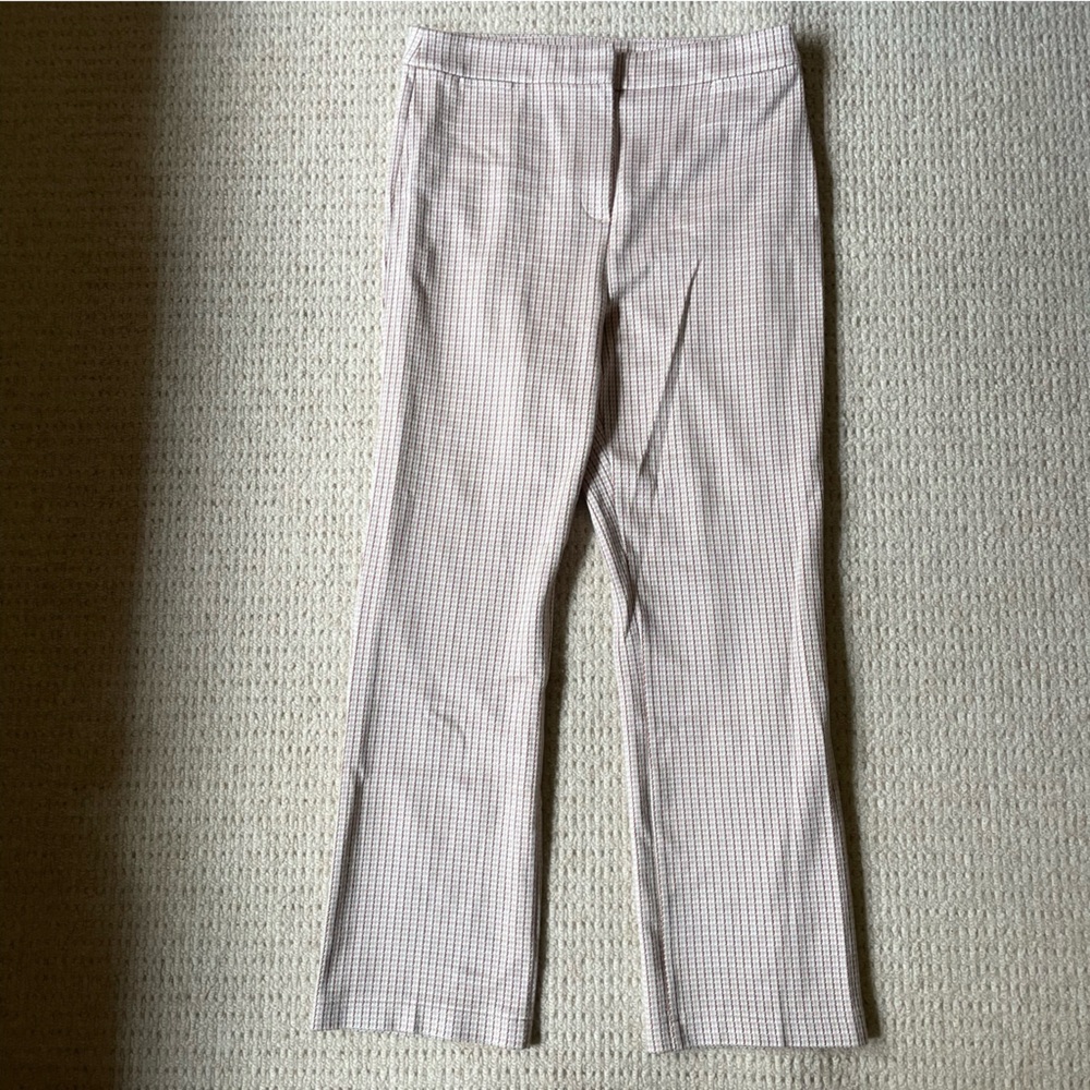 Theory Ankle Pants in Pink/Green Check